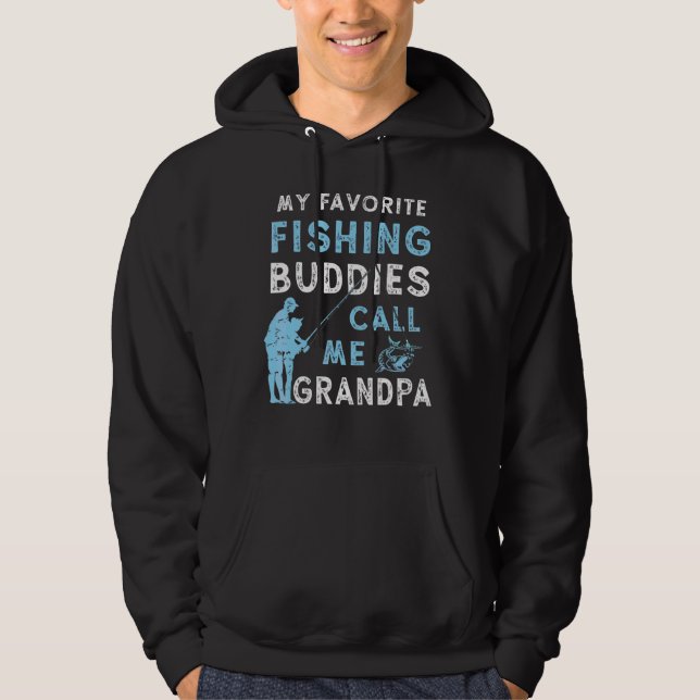 Mina fiskedagar kallar mig Grandpa Cute Far D Hoodie (Framsida)