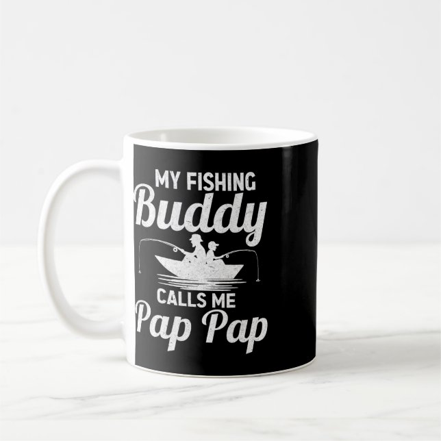 Mina fiskekompisar kallar mig Pap Pap Fars dag F Kaffemugg (Vänster)