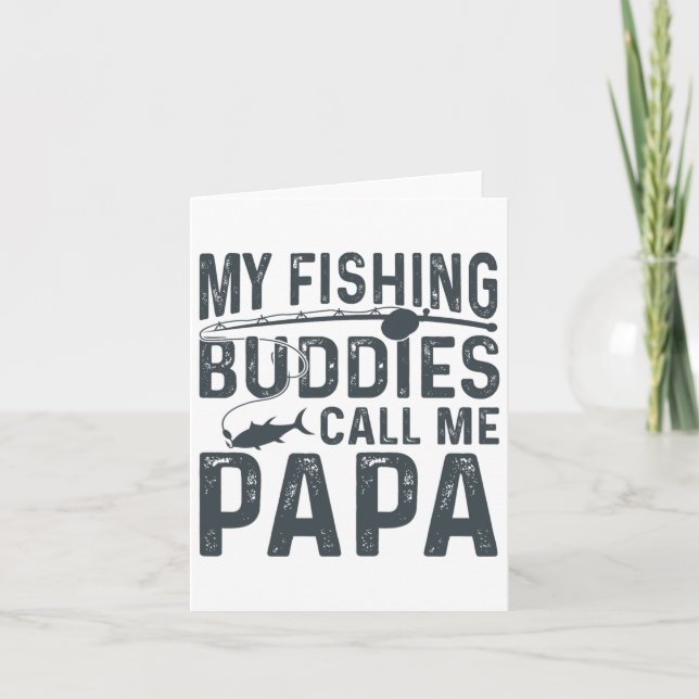 Mina fiskekompisar kallar mig Pappa Rolig fars dag Kort (Framsida)