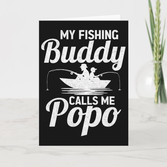 Mina fiskekompisar kallar mig Popo Father's Day Fi Kort (Framsida)