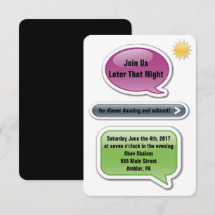 MINA FÖRÄLDRAR ÄR TOKIGA Bat Bar Mitzvah Mottagnin Inbjudningar