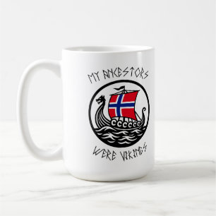 Mina förfäder var vikingar Norsk flagga Kaffemugg