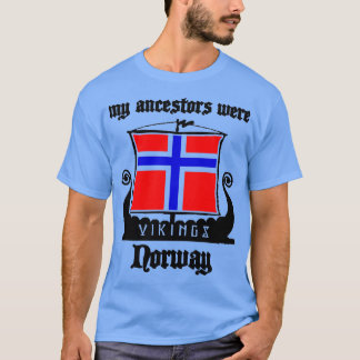 Mina förfäder var vikings norkan flagga drakkar-bå t shirt