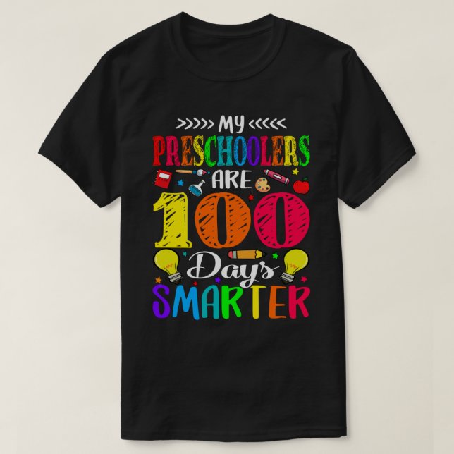 Mina förskolearbetare är 100 dagar smartare än 100 t shirt (Design framsida)