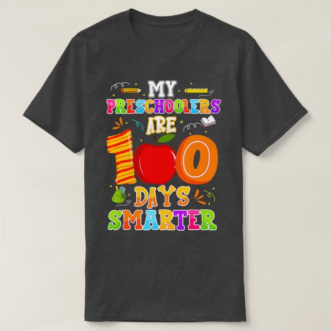 Mina förskolearbetare är 100 dagar smartare än 100 t shirt (Design framsida)