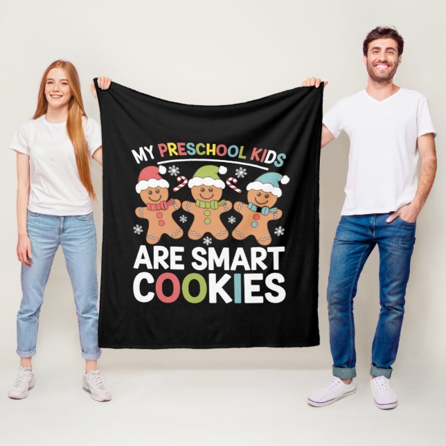 Mina förskolebarn är smart Cookies Lärare Julafton Fleecefilt (På plats)
