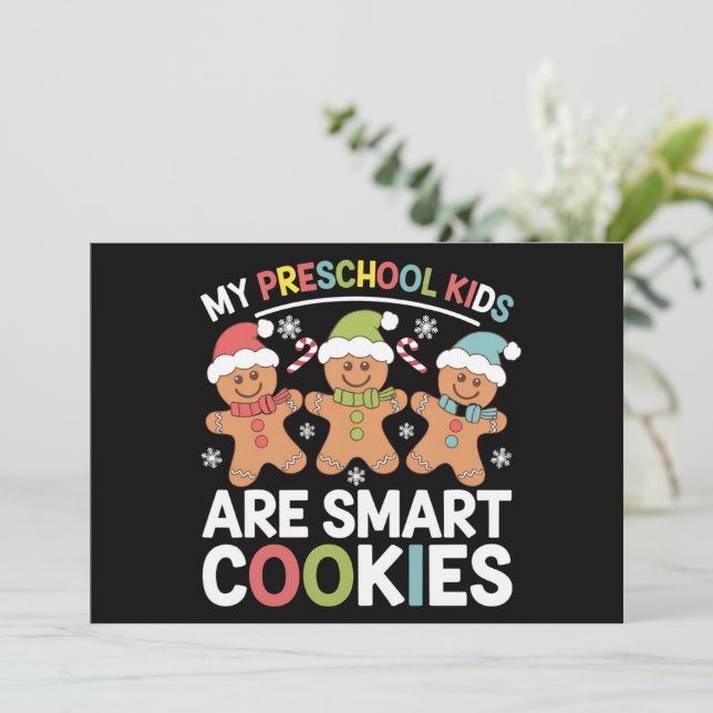 Mina förskolebarn är smarta kakor Lärare Xmas Julkort (Stående Fram)