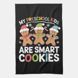 Mina förskolebarn är smarta kakor lärare Xmas Kökshandduk