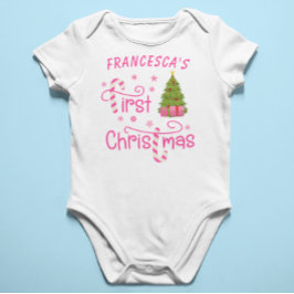 Mina första julklappar och julgran Rosa T Shirt