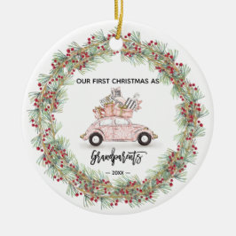 Mina första julmorföräldrar Photo Greenery Julgransprydnad Keramik