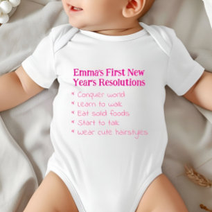 Mina första nyårsresolutioner, tjej, roligt t shirt