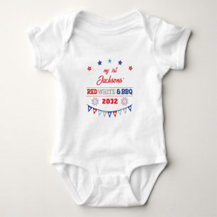 Mina första röda vita och BBQ 4th July-fyrverkerie T Shirt