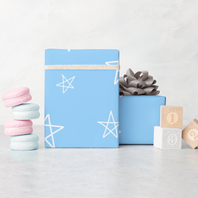 Mina Första Stjärnor (Blå) Presentpapper (Baby Shower)