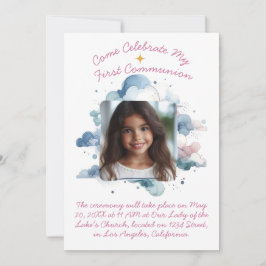 Mina första vattenfärgsmoln från Communion Inbjudningar