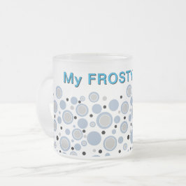 Mina Frosty Drink Slate Blue Geometric Circles Frostad Glasmugg