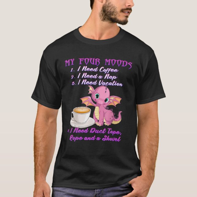 Mina fyra modeller jag behöver kaffe en karta. t shirt (Framsida)