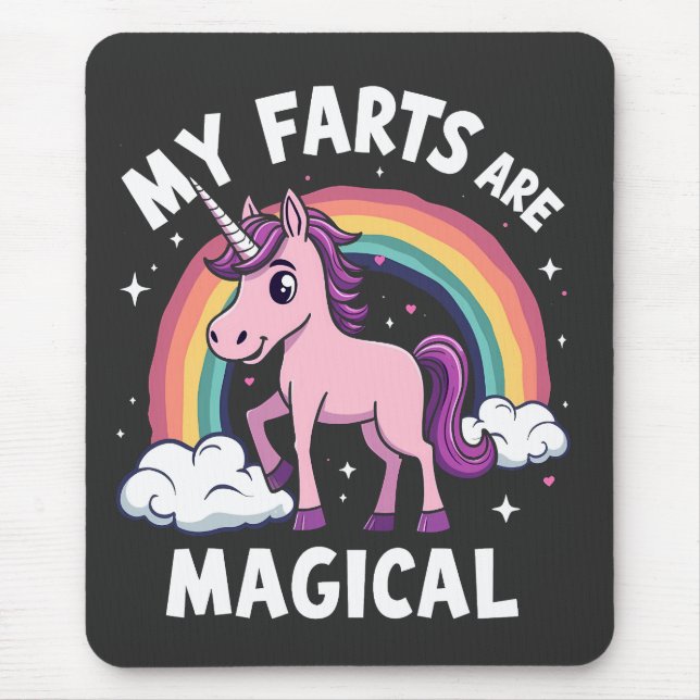 Mina gårdar är magisk och fin Unicorn Rainbow Musmatta (Framsidan)