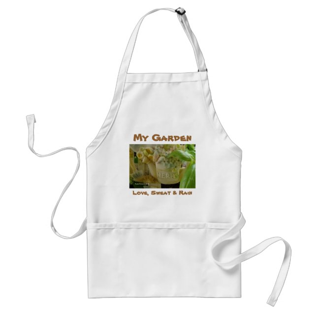 Mina Garden-Örter - Kärlek, Sweat & Rain - Apron Förkläde (Framsidan)