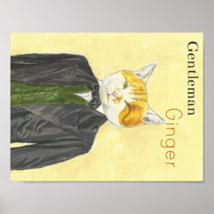 Mina Ginger Cat Poster