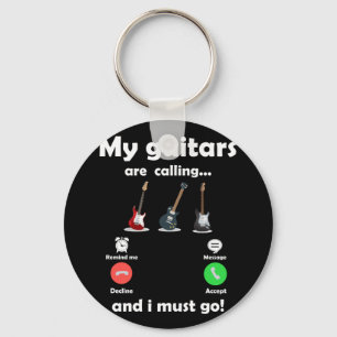 Mina gitarrer ringer... Påminn mig meddelande Nyckelring