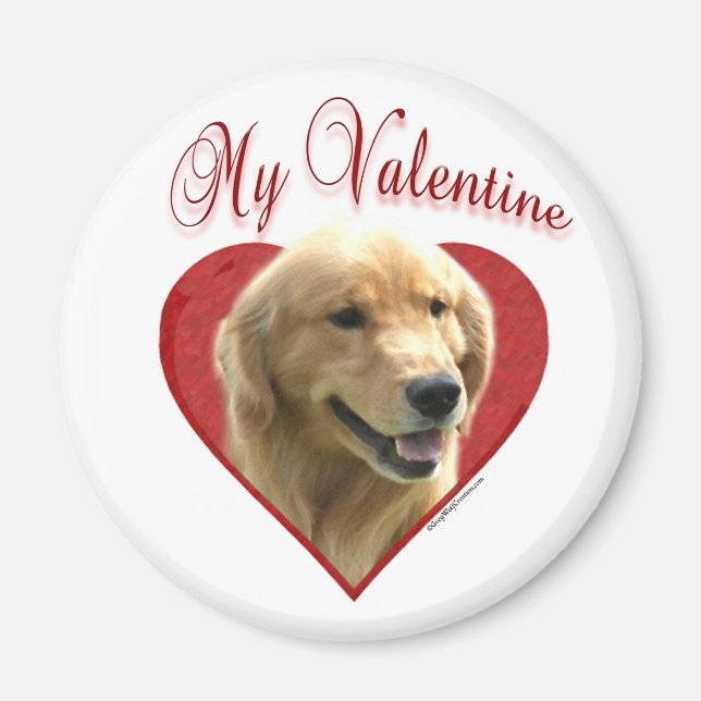 Mina Golden Retriever Valentine Magnet (Framsidan)