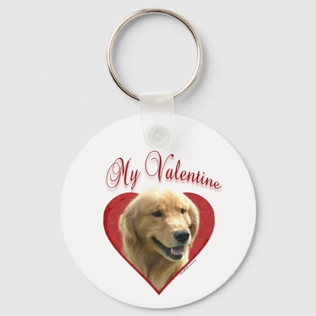Mina Golden Retriever Valentine Nyckelring (Framsida)