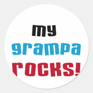 Mina Grampa Sten T-skjortor och presenter Runt Klistermärke