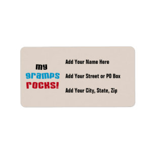 Mina Gramps Sten T-shirts och presenter Adressetikett