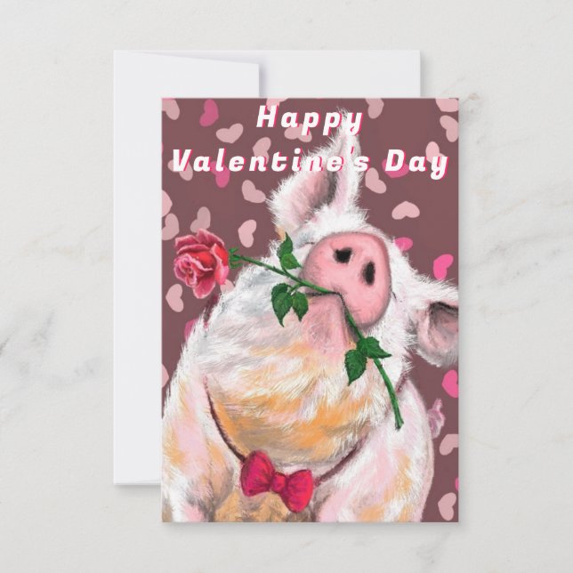 Mina Gris med Ro Funny Valentindagskort Kort (Framsida)