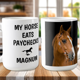 Mina hästar Eats PayCheckas - Equestrian Horse Lov Kaffemugg