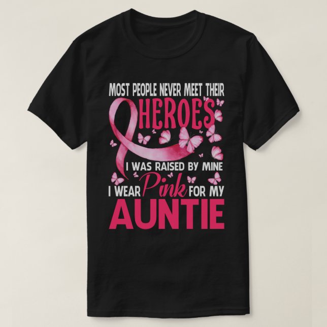 Mina Heroes I Bära Rosa för min AUNTIE-bröstcancer T Shirt (Design framsida)