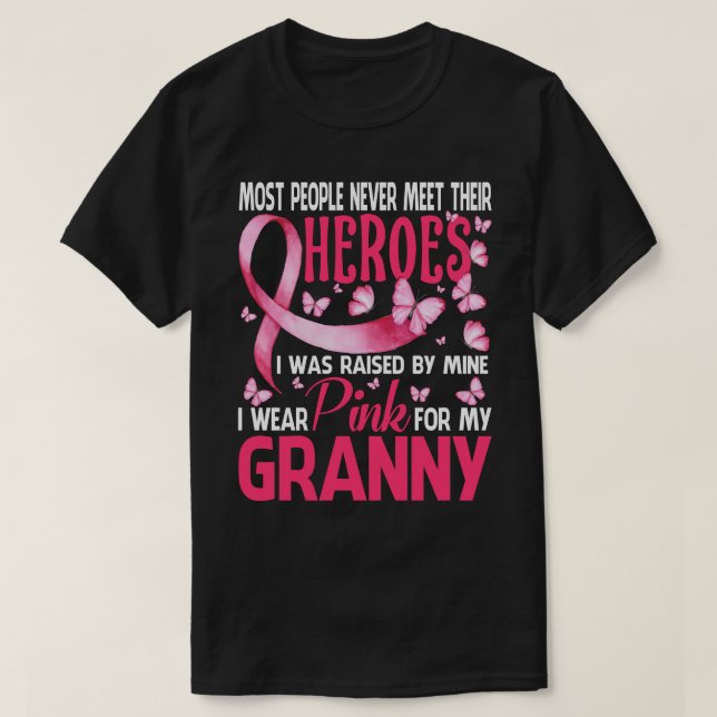 Mina Heroes I Bära Rosa för min grå bröstcancer T Shirt (Design framsida)