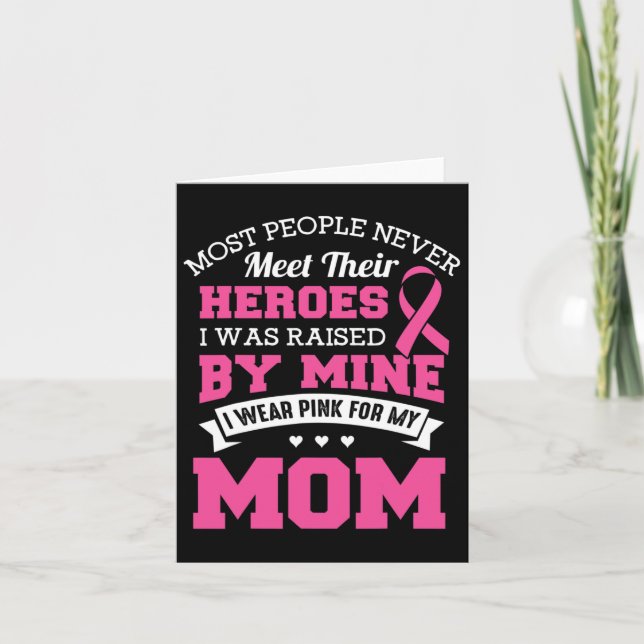 Mina Heroes I Bära Rosa för min Mamma - bröstcance Kort (Framsida)