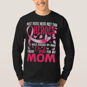 Mina heroes I Bära Rosa för min Mamma-bröstcancera T Shirt