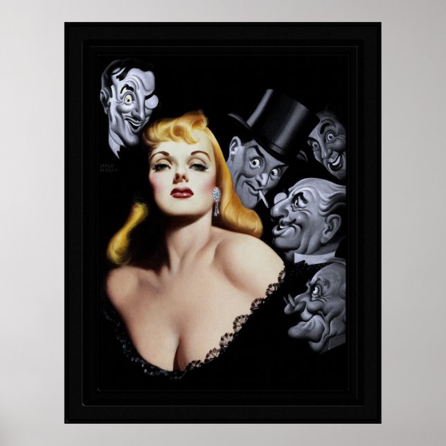 Mina herrar Prefer Blondes by Earle Kulp Bergey Poster (Framsidan)