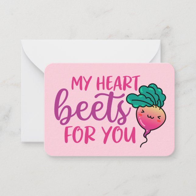 Mina hjärtan Beets Funny Pun Cute Valentine Day Anteckningskort (Framsida)