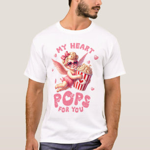 Mina hjärtan för dig, Cute Popcorn Design T Shirt
