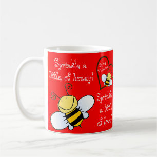 Mina hjärtans röda bin kaffemugg