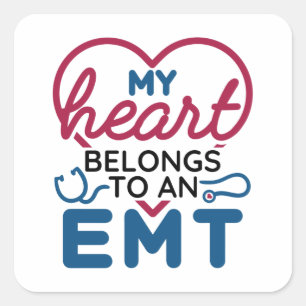 Mina hjärtefrågor till en EMT EMS-Tillhör-flickvän Fyrkantigt Klistermärke