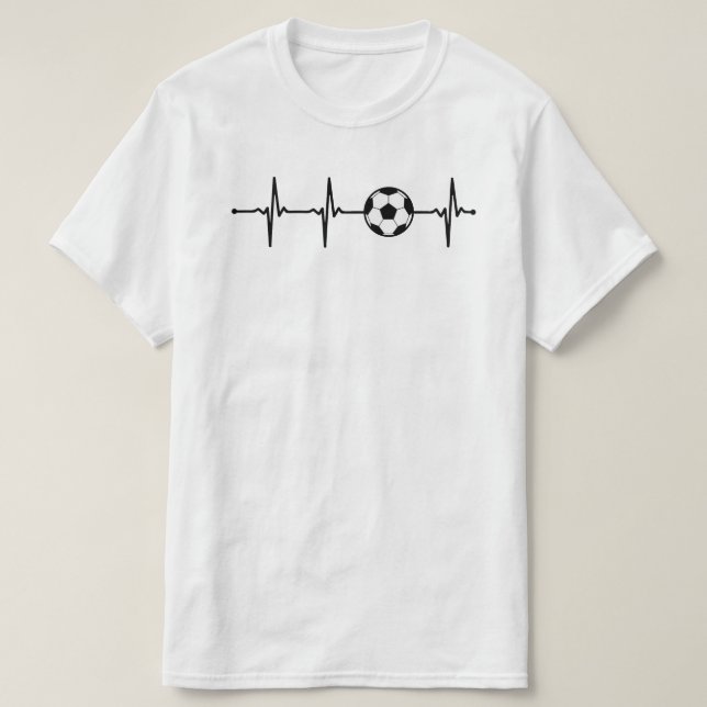 Mina hjärtslag för fotboll | Fotboll Boll ECG BV T Shirt (Design framsida)