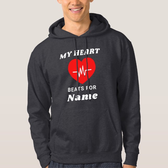 Mina hjärtslag för Personlig-garntröja Hoodie (Framsida)