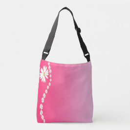 Mina hjärtvita blommor axelväska