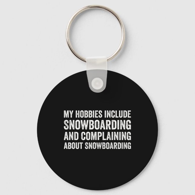 Mina Hobbieser inkluderar Snowboarding Funny Snowb Nyckelring (Framsida)