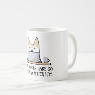 Mina hund arbetar hårt kaffemugg