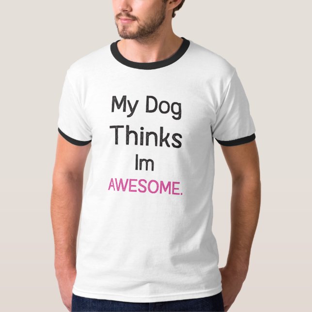 Mina Hund tänker på Im Fantastisk, rolig hund Papp T Shirt (Framsida)