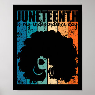 Mina Independence day Retro Afro Women Melanin Poster