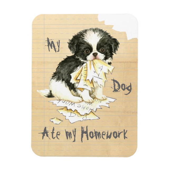 Mina japanska chin Ate Mina hemläxor Magnet (Vertikal)