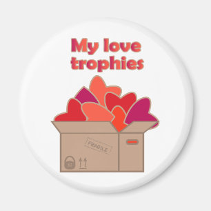 Mina kärlek-troféer i lådan fullt av Valentineser Magnet