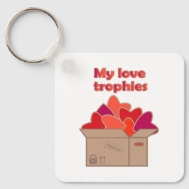 Mina kärlek-troféer i lådan fullt av Valentineser  Nyckelring