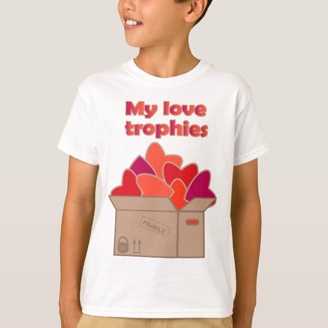 Mina kärlek-troféer i lådan fullt av Valentineser  T Shirt (Framsida)